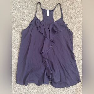 Ruffled Racerback Tank Top - Purple
